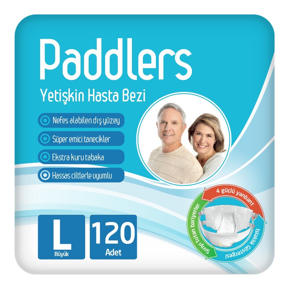 Paddlers Yetişkin Hasta Bantlı Bez Large 30 x 4 li Koli (120 Adet)