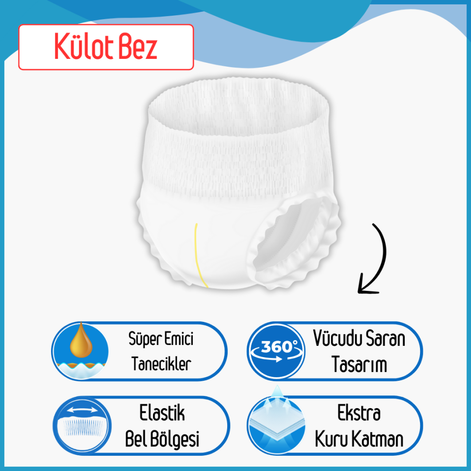 Paddlers Yetişkin Hasta Emici Külot Bez Large 30 Adet