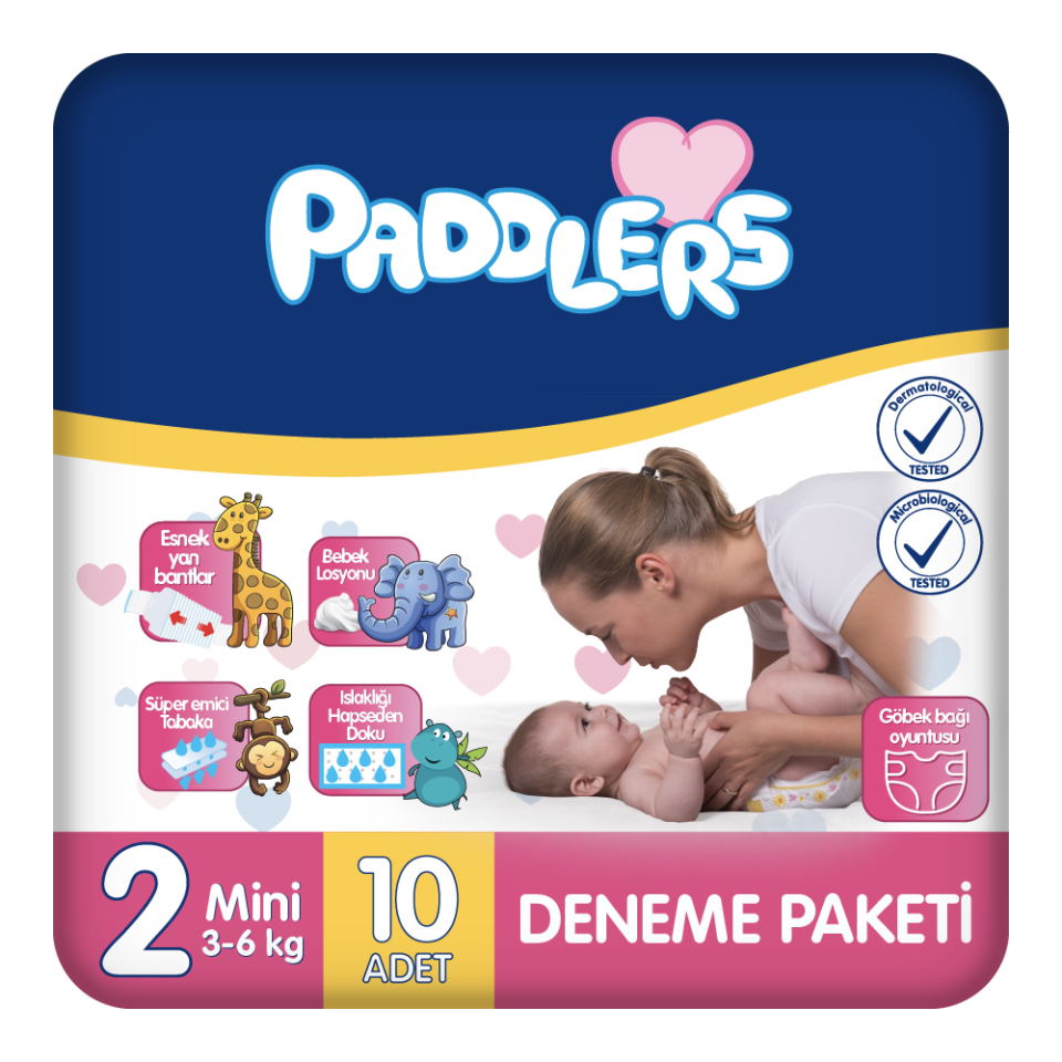 Paddlers Bebek Bezi 2 Numara Mini 10 Adet (3-6 Kg) Deneme Paketi