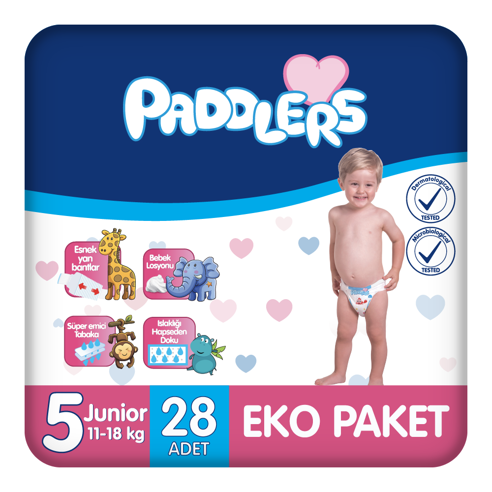 Paddlers Bebek Bezi 5 Numara Junior 28 Adet (11-18 Kg) Eko Paket