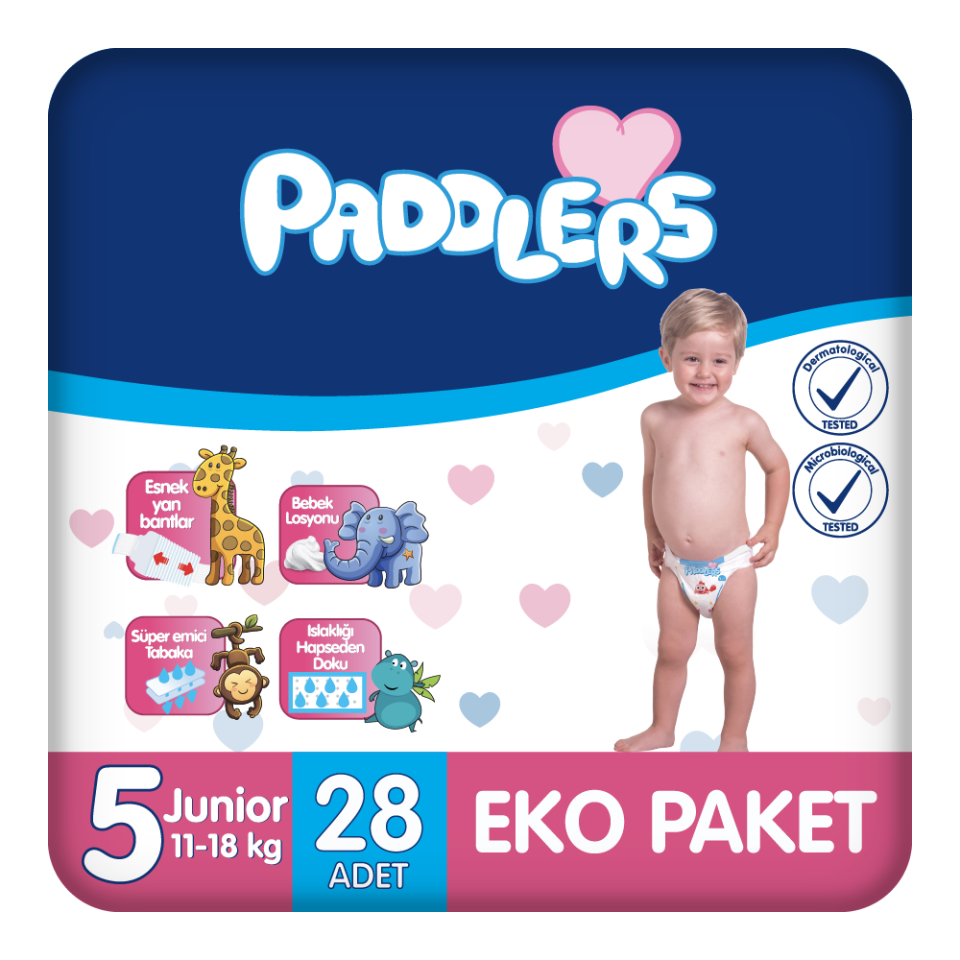 Paddlers Bebek Bezi 5 Numara Junior 28 Adet (11-18 Kg) Eko Paket