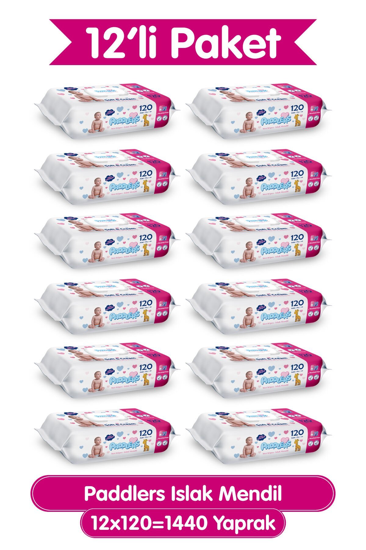 Paddlers Islak Mendil 120 x 12 li Koli (1440Yaprak)
