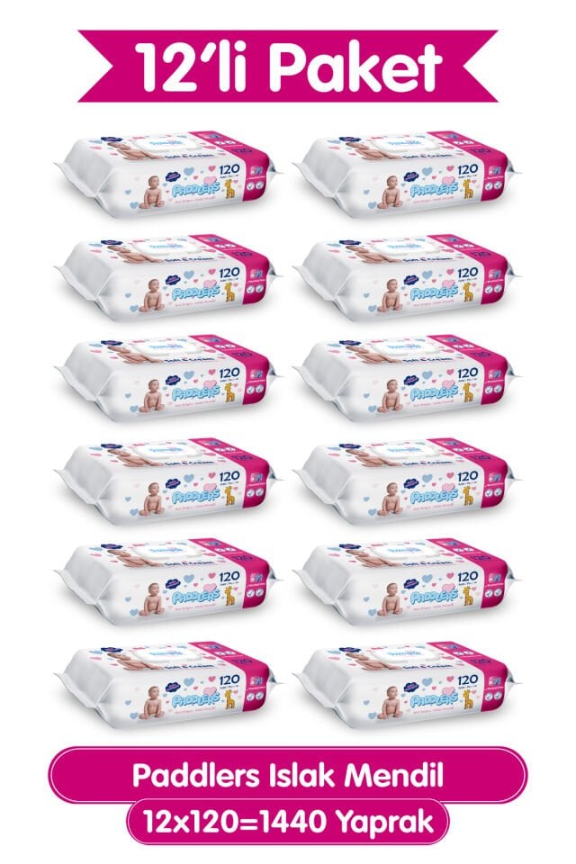 Paddlers Islak Mendil 120 x 12 li Koli (1440Yaprak)