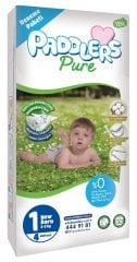 Paddlers Pure Bebek Bezi 1 Numara Yenidoğan 4 Adet (2-5 Kg) Deneme Paketi