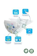 Paddlers Pure Bebek Bezi 1 Numara Yenidoğan 40 Adet (2-5 Kg) Eko Paket