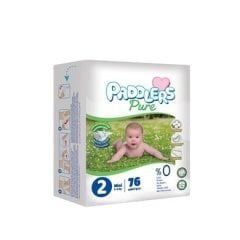 Paddlers Pure Bebek Bezi 2 Numara Mini 76 Adet (3-6 Kg) Jumbo Paket