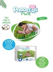 Paddlers Pure Bebek Bezi 1 Numara Yenidoğan 120 Adet (2-5 Kg) Aylık Fırsat Paketi