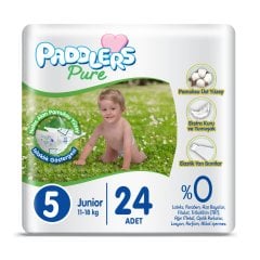 Paddlers Pure Bebek Bezi 5 Numara Junior 24 Adet (11-18 Kg) Eko Paket
