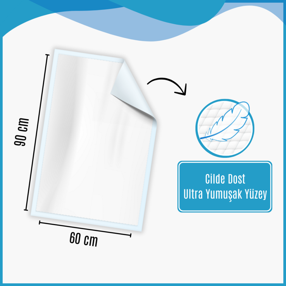 Paddlers Hasta Bakım Yatak Koruyucu Örtü 30'lu (60X90 Boyutunda)