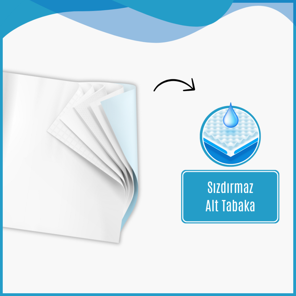 Paddlers Hasta Bakım Yatak Koruyucu Örtü 30'lu (60X90 Boyutunda)