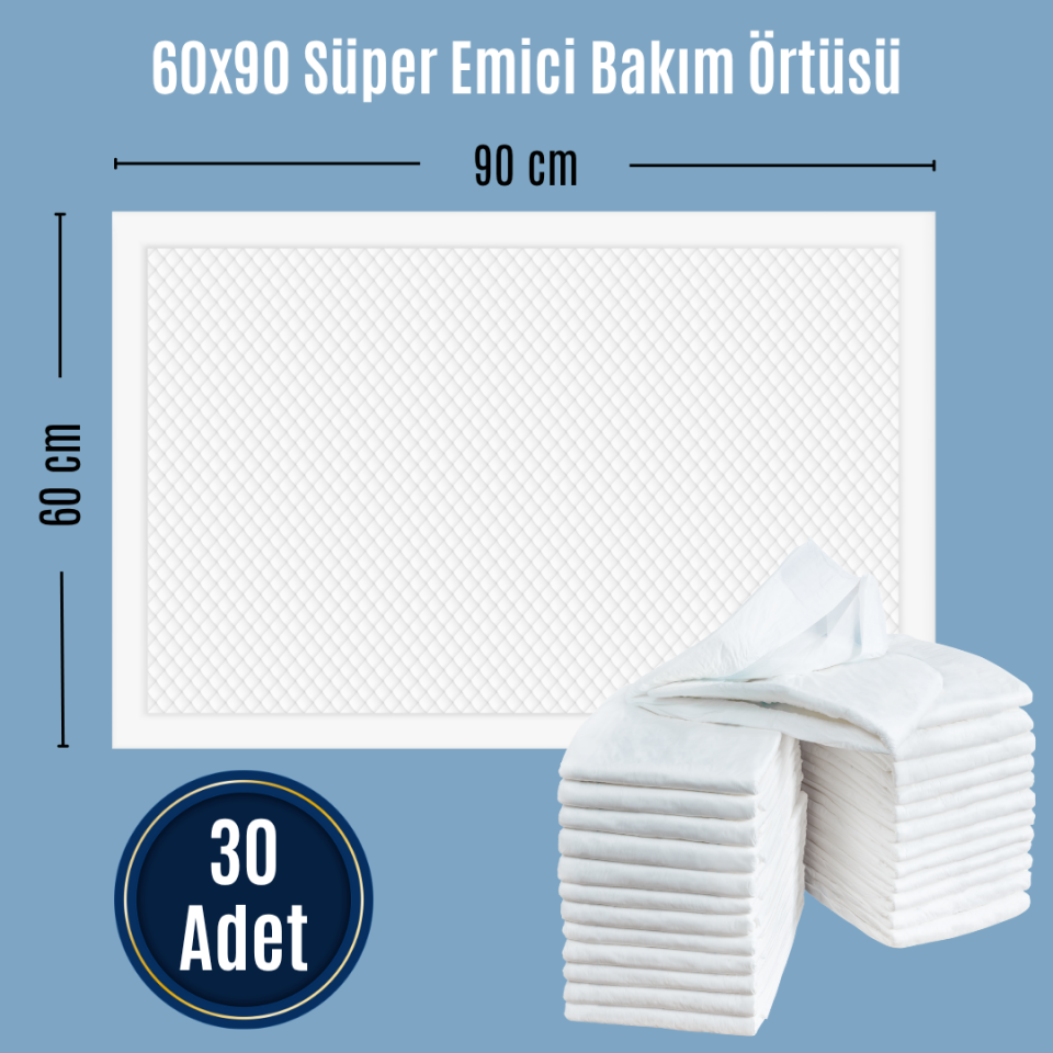 Hasta Bakım Yatak Koruyucu Örtü 30' Lu (60 X 90)