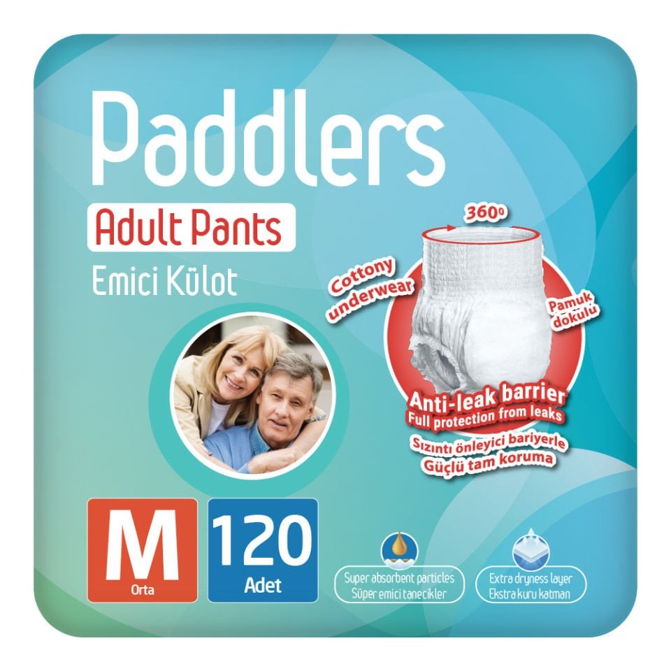 Paddlers Yetişkin Hasta Emici Külot Bez Medium 120 Adet