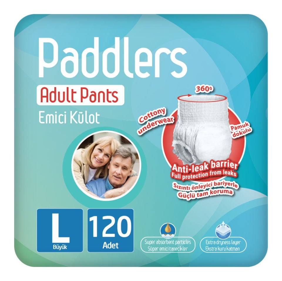 Paddlers Yetişkin Hasta Emici Külot Bez Large 120 Adet