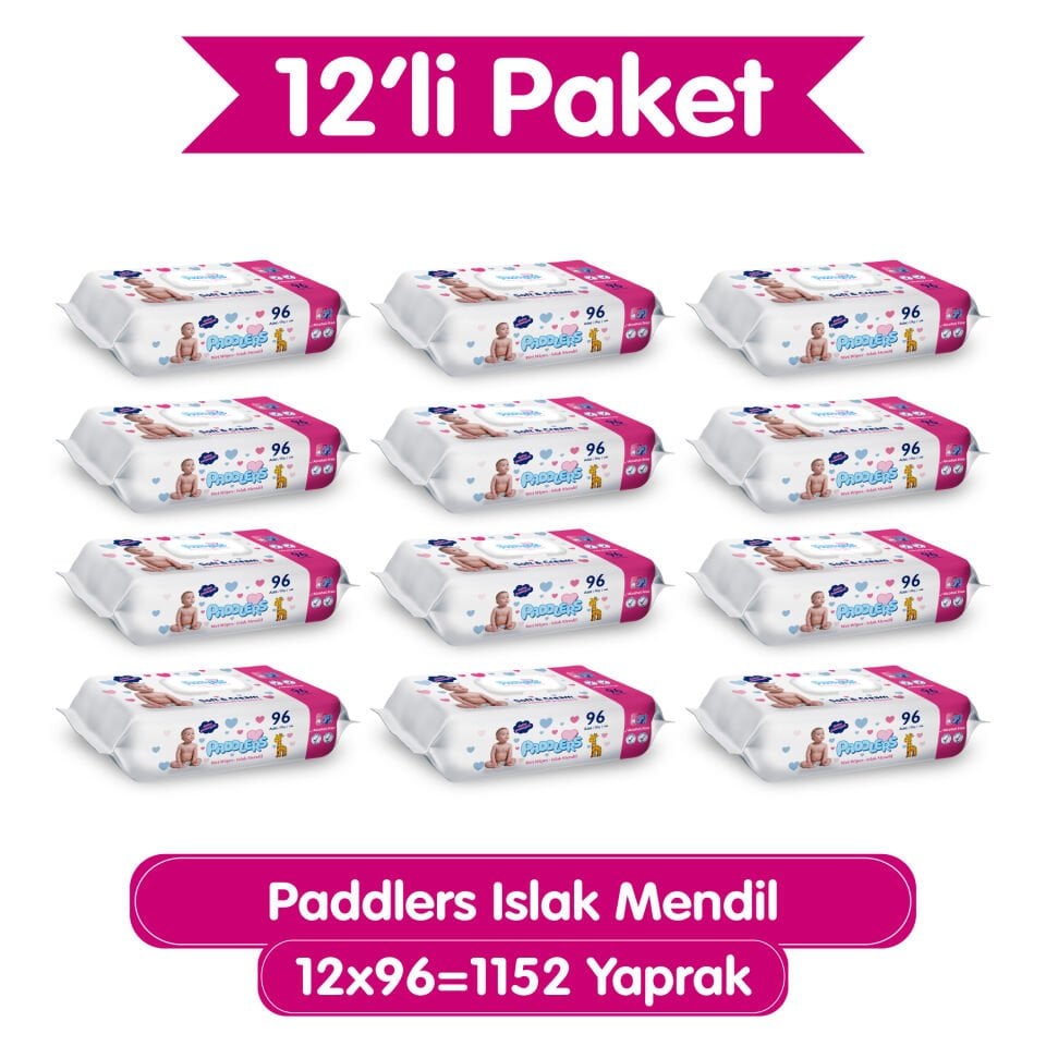 Paddlers Islak Mendil 96x12 li Koli (1152 Yaprak)