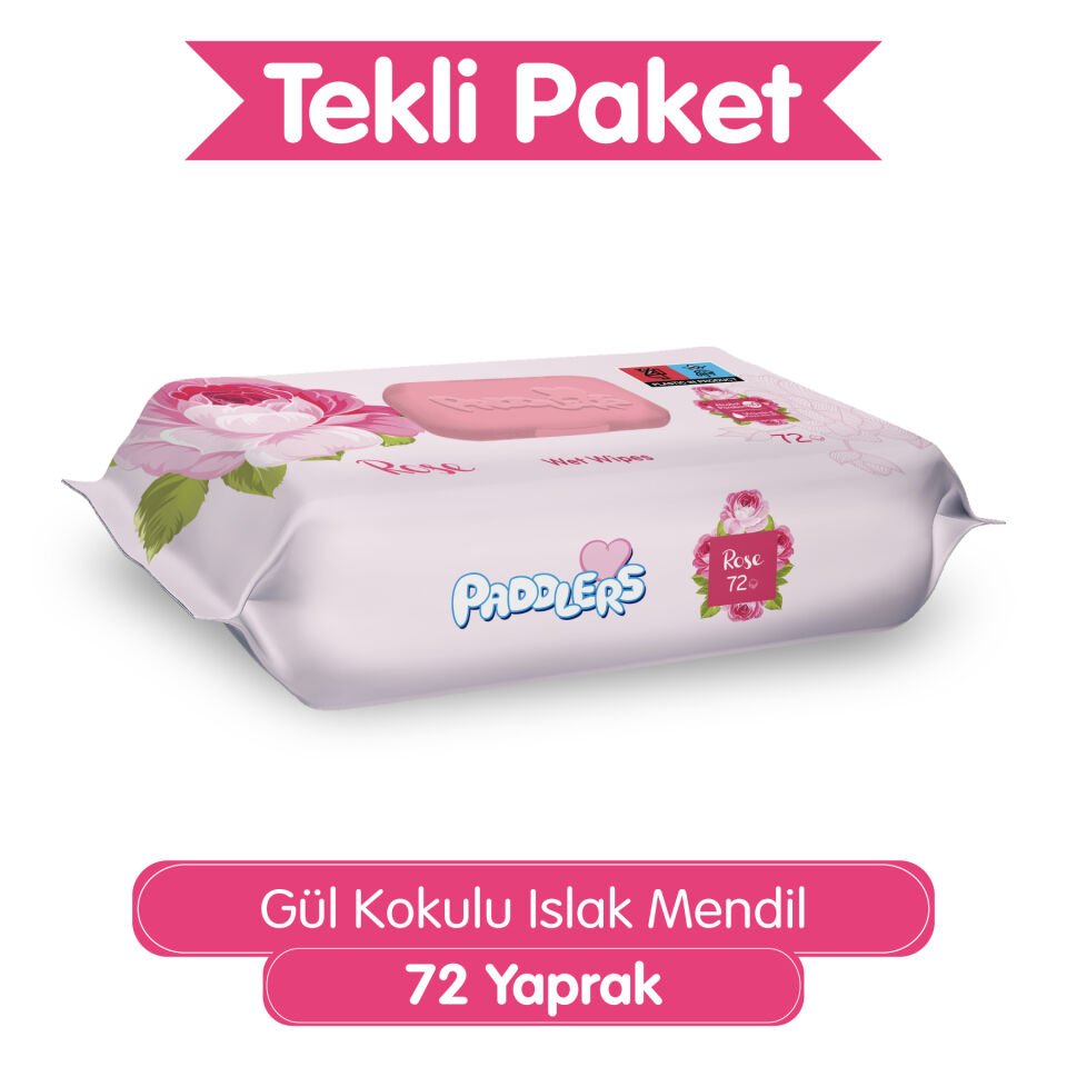 Paddlers Gül Kokulu 72'li Islak Mendil