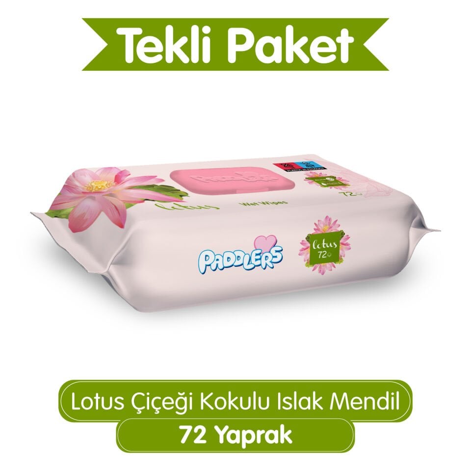 Paddlers Lotus Çiçeği Kokulu 72'li Islak Mendil