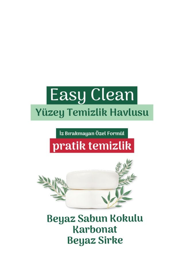 Easy Clean Beyaz Sabun Katkılı Yüzey temizlik Havlusu 2x70 (140 Yaprak)