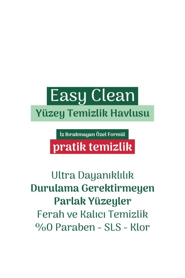 Easy Clean Beyaz Sabun Katkılı Yüzey temizlik Havlusu 2x70 (140 Yaprak)