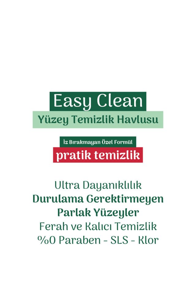 Easy Clean Beyaz Sabun Katkılı Yüzey temizlik Havlusu 12x70 (840 Yaprak)