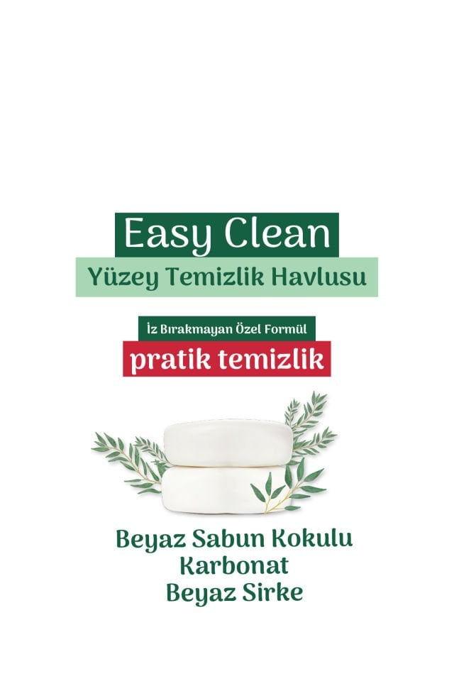 Easy Clean Beyaz Sabun Katkılı Yüzey temizlik Havlusu 12x70 (840 Yaprak)