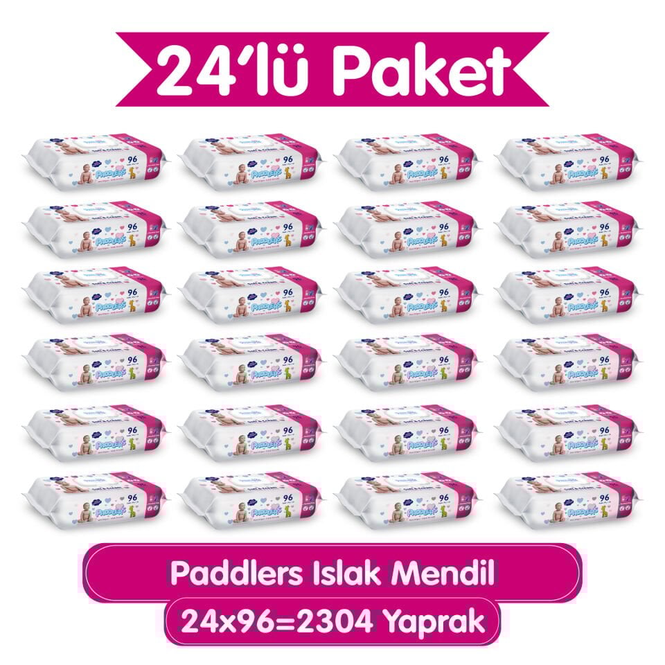 Paddlers Islak Mendil 24x96 lı Koli (2304 Yaprak)