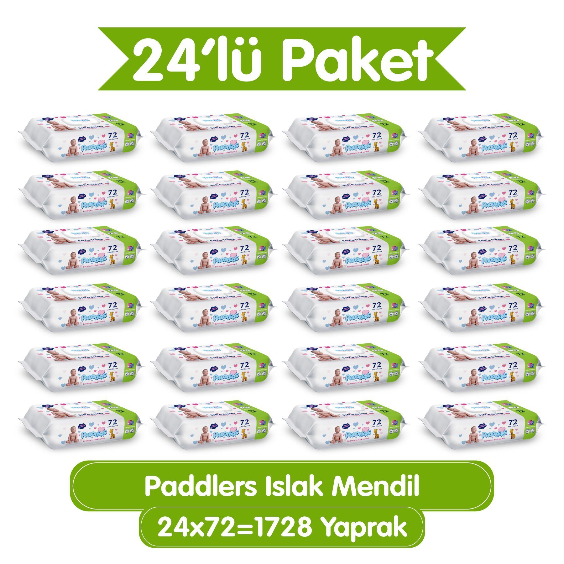 Paddlers Islak Mendil 24x72 li Koli (1728 Yaprak)