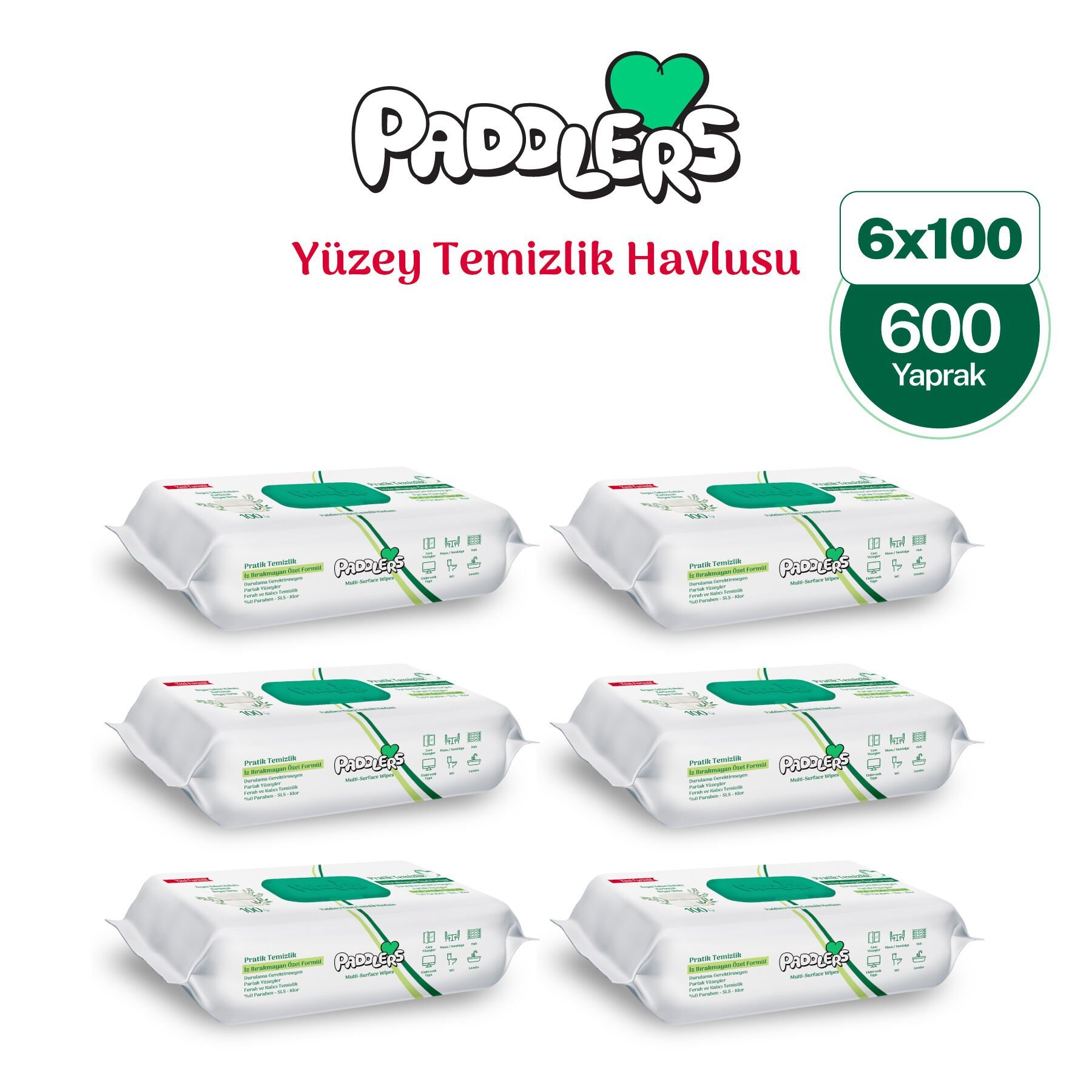 Easy Clean Beyaz Sabun Katkılı Yüzey Temizlik Havlusu 6x100 (600 Yaprak)