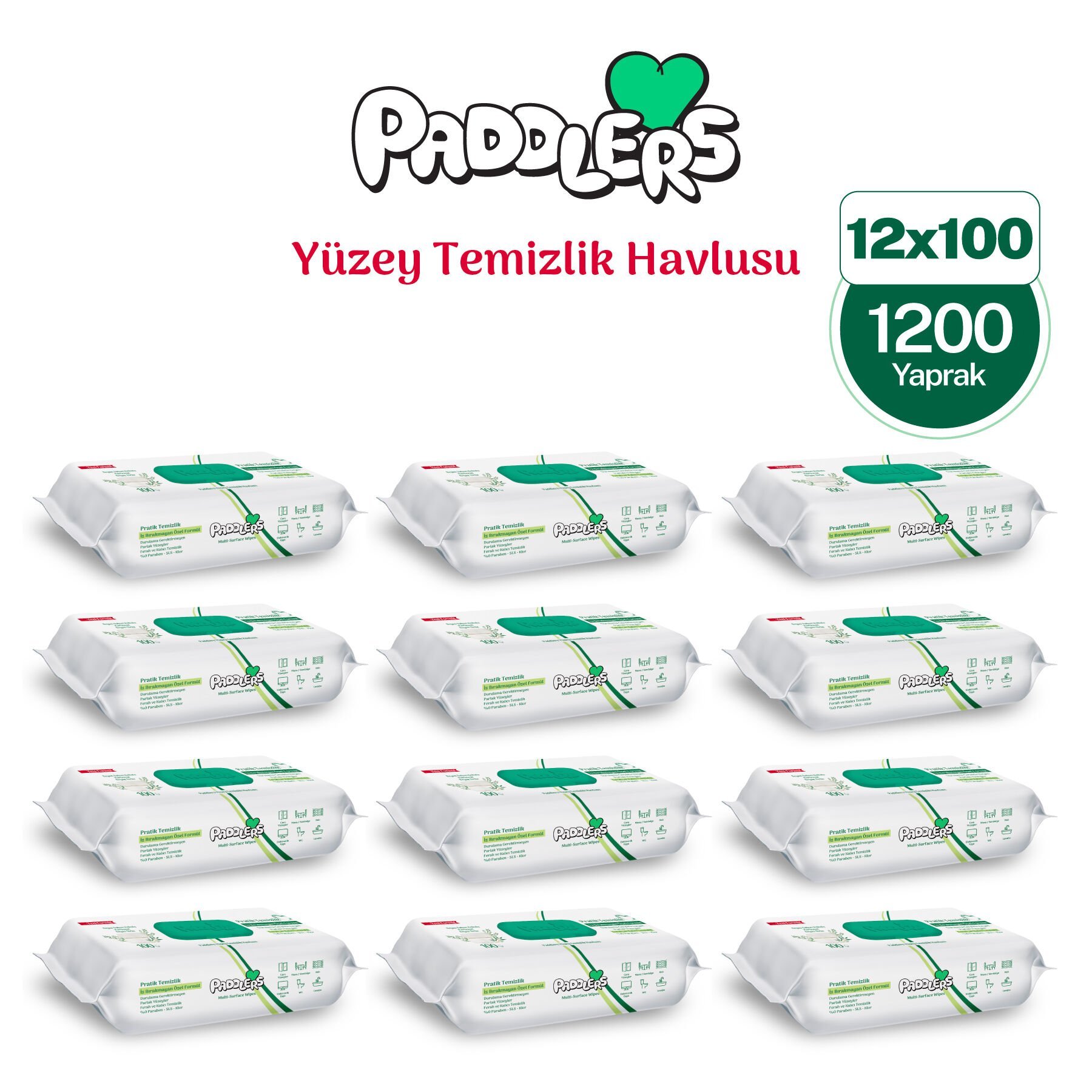 Easy Clean Beyaz Sabun Katkılı Yüzey Temizlik Havlusu 12x100 (1200 Yaprak)