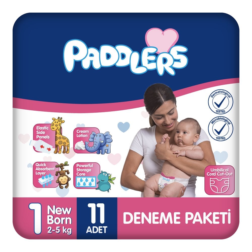 Paddlers Bebek Bezi 1 Numara Yenidoğan 11 Adet (2-5 Kg) Deneme Paketi