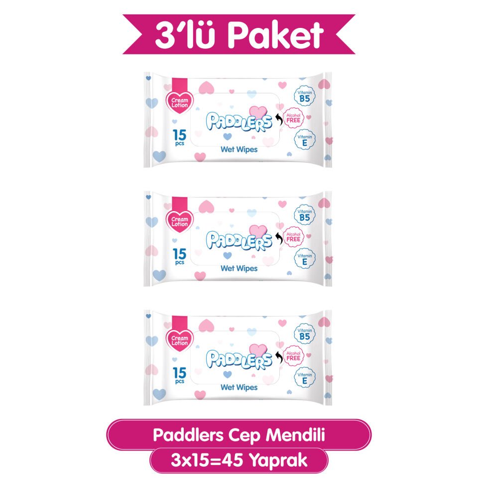 Paddlers Cep Mendili 3x15 (45 Yaprak)