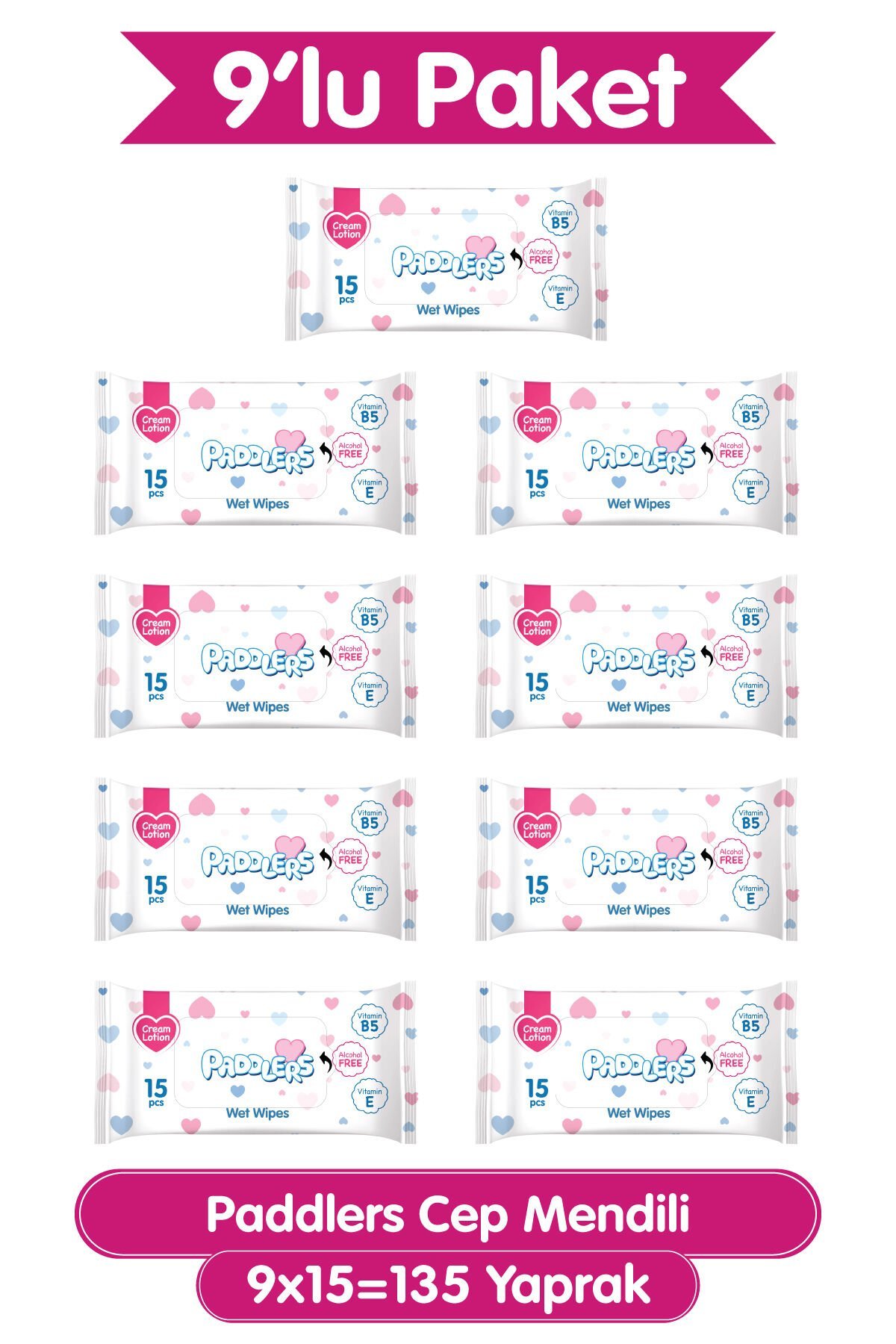 Paddlers Cep Mendili 9x15 (135 Yaprak)