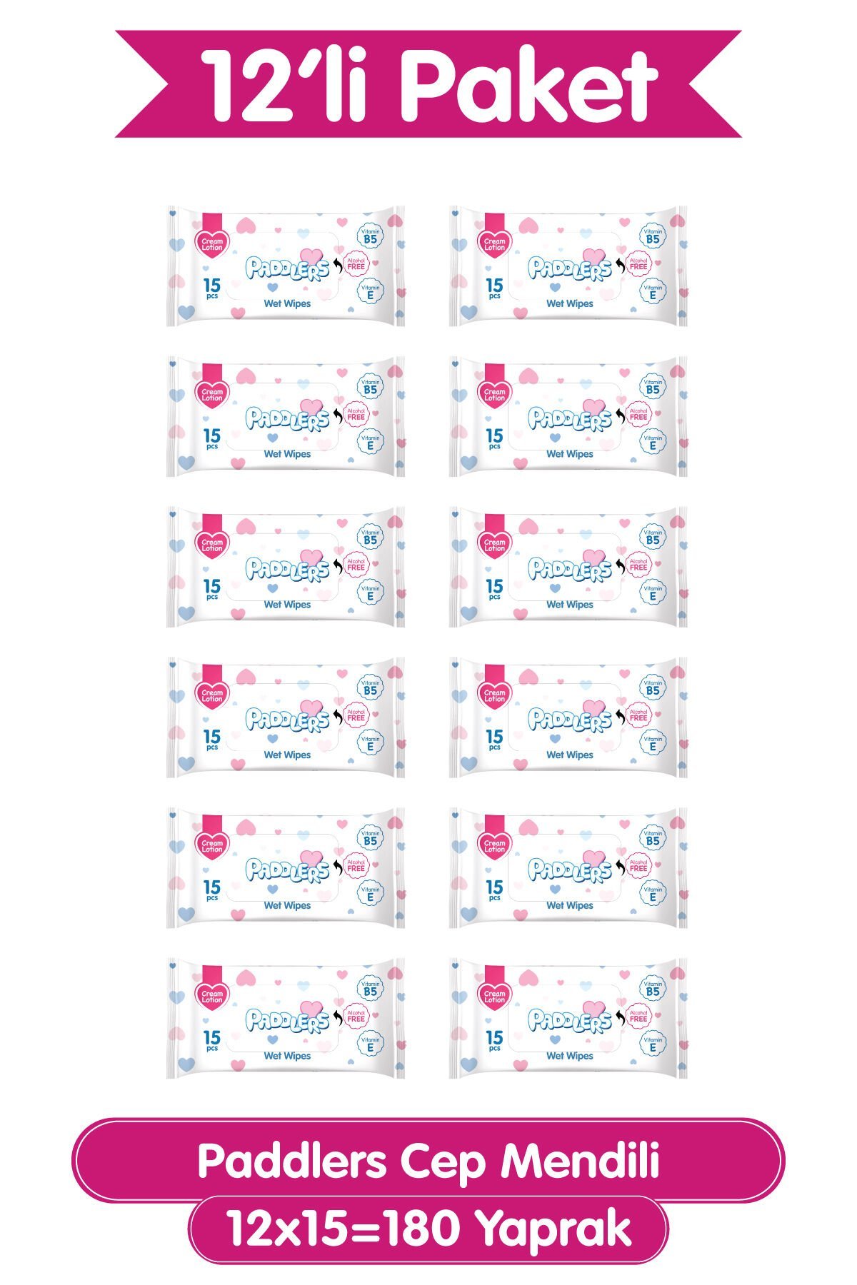Paddlers Cep Mendili 12x15 (180 Yaprak)