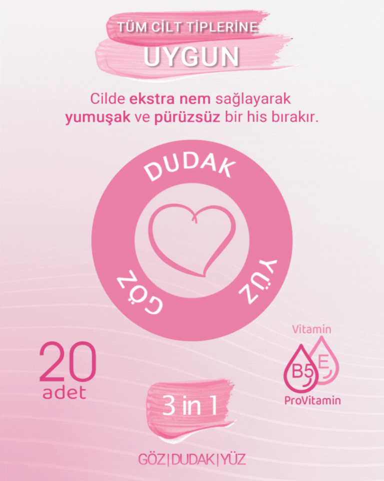 Paddlers 3'ü 1 Arada Makyaj Temizleme Mendili 3x20 (60 Yaprak)