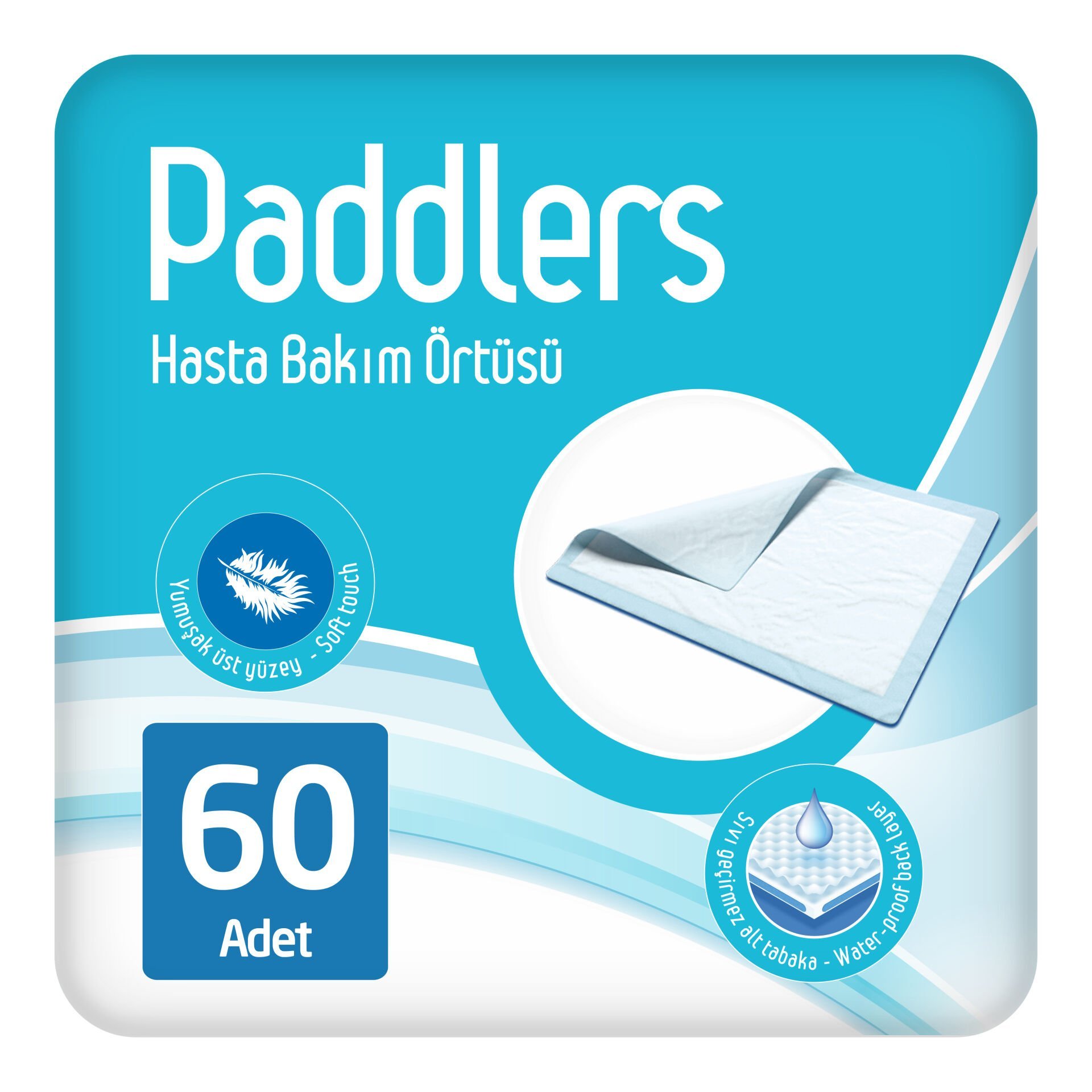Paddlers 2x30 60 Adet Hasta Bakım Yatak Koruyucu Örtü (60X90 Boyutunda)