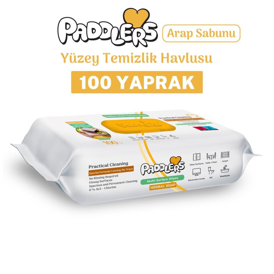 Paddlers Easy Clean Arap Sabun Katkılı Yüzey Temizlik Havlusu 100 Yaprak